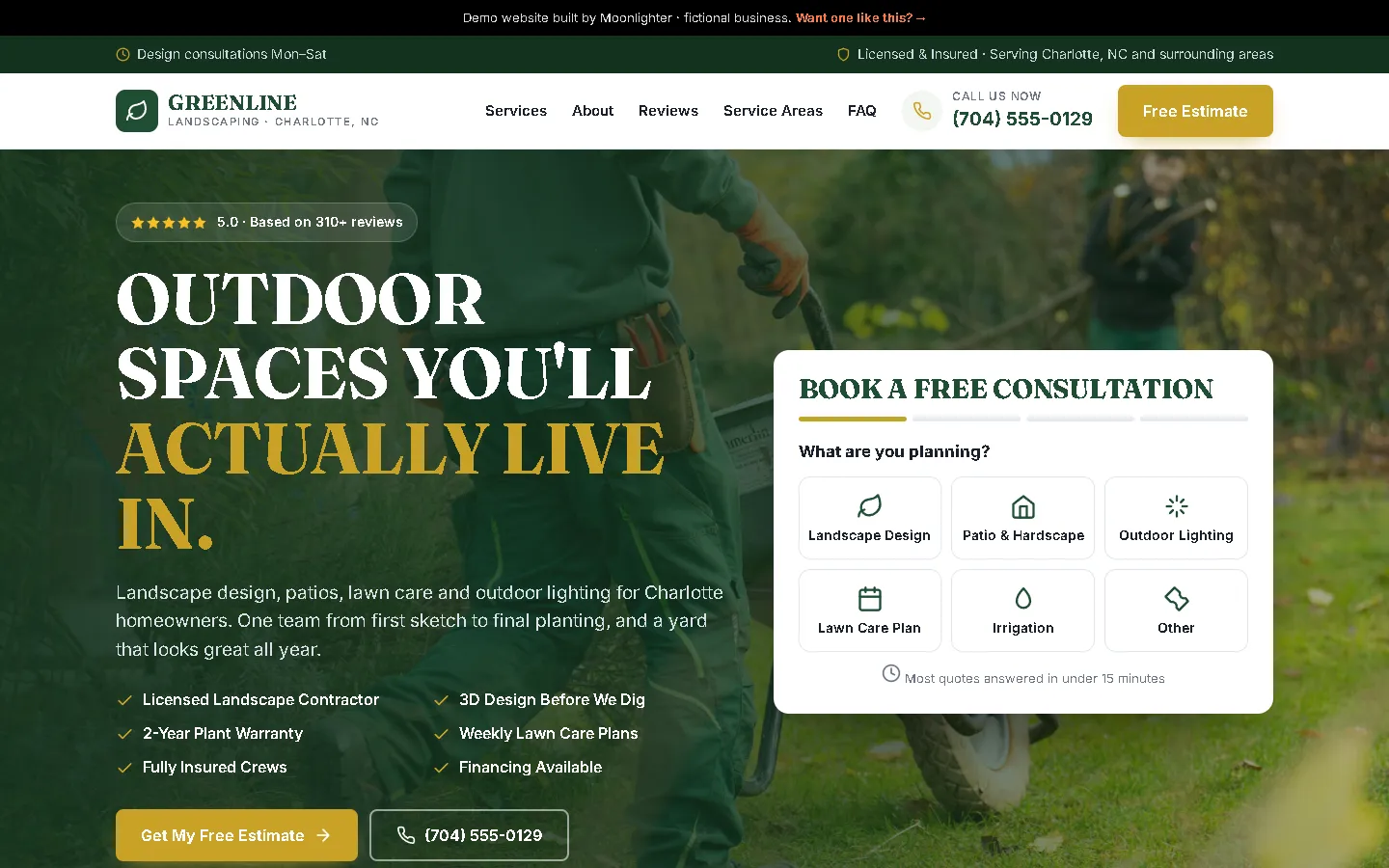 Greenline Landscapes demo website